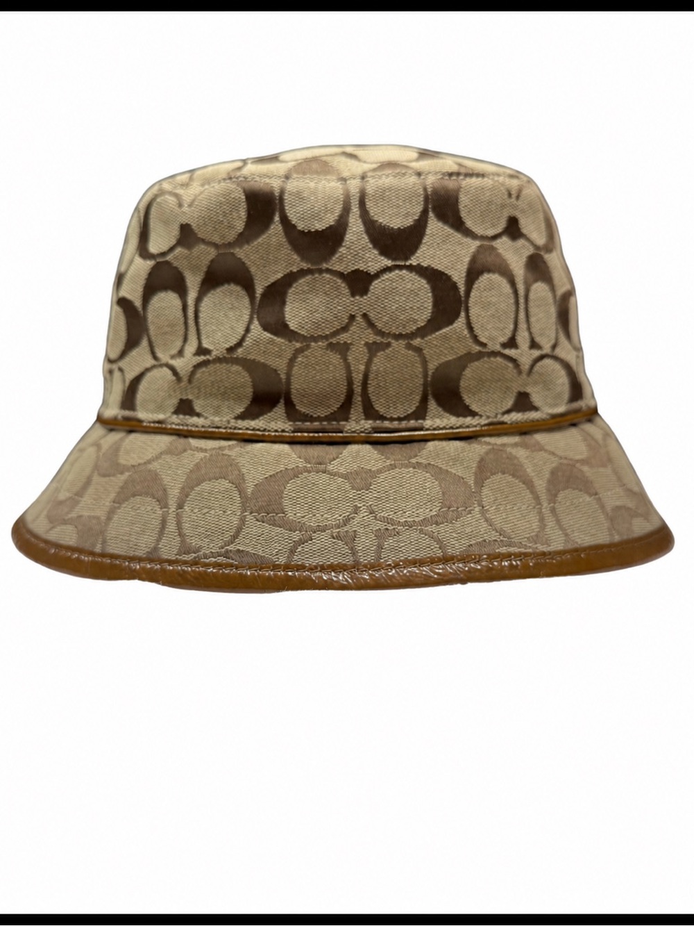 Coach Kids' Signature Logo Bucket Hat in Tan and Brown